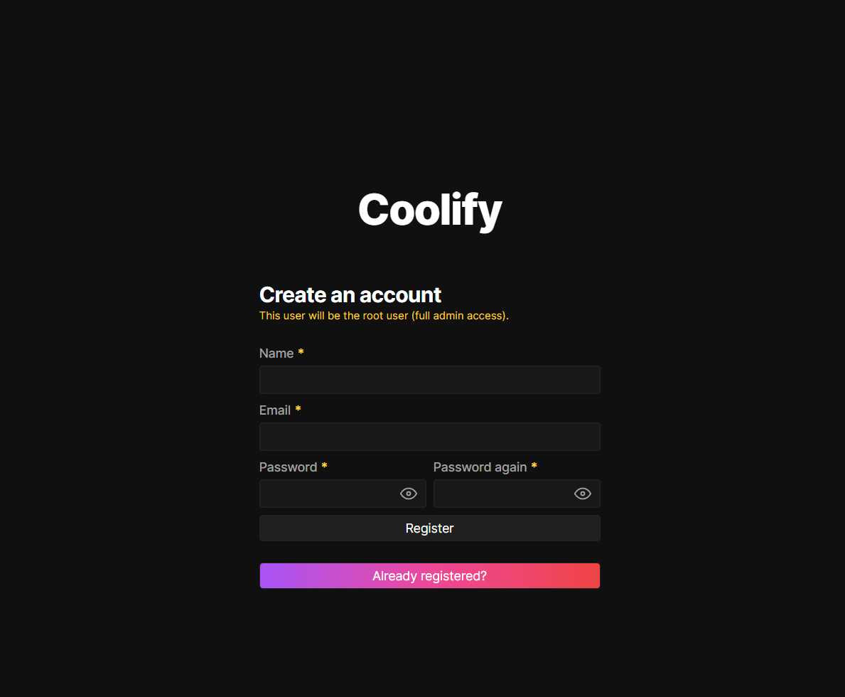 Setting up coolify in proxmox :: capone's blog